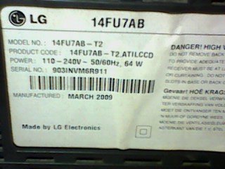 Tv LG 14FU7AB Tampilan Garis Vertikal